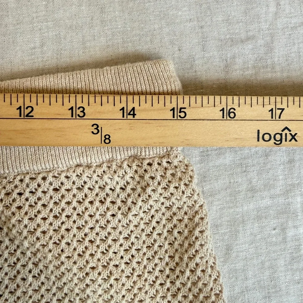 Pact Crochet Knit Shorts Womens S Beige Beachside Linen Crochet Organic Cotton